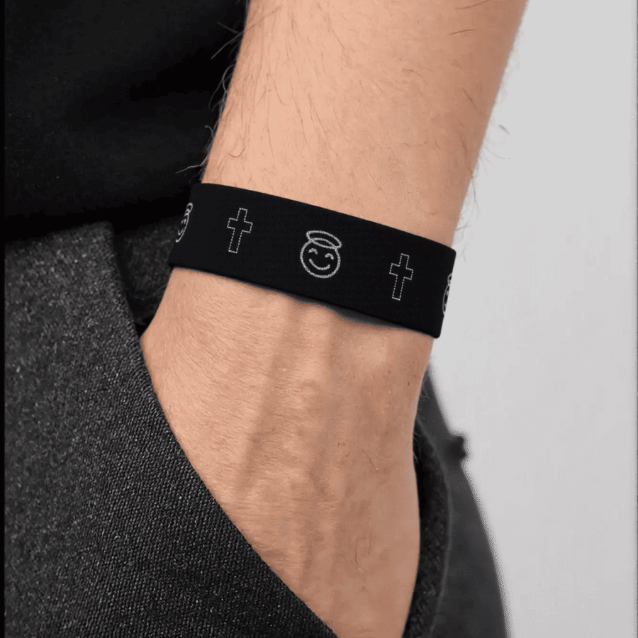Men's Black Bible Bracelet - Talking Bible Bracelet